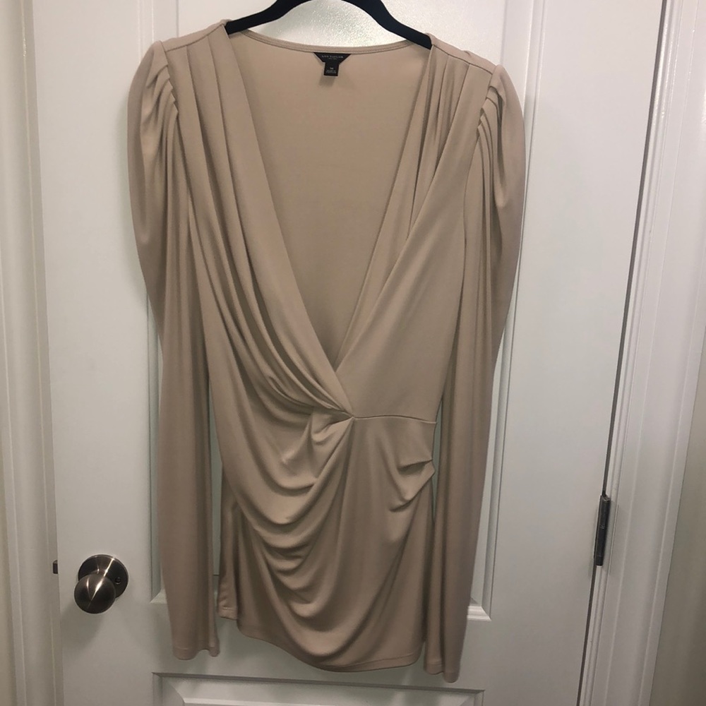 Ann Taylor Taupe Career Blouse